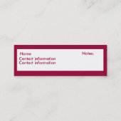 ブックマークまたはプロファイルカード – ファームから スキニー名刺 (裏面)