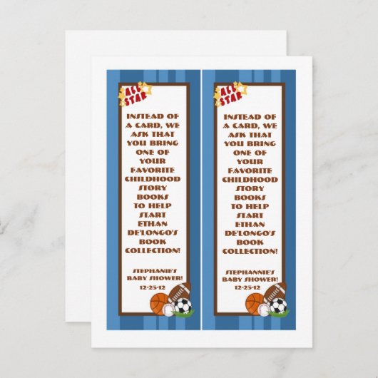 ブックマークオールスターブルー インビテーションポストカード (正面/裏面)