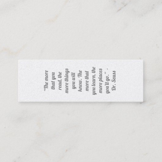 ブックマークカード上の子のアートワークまたはスケッチ スキニー名刺 (裏面)