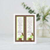 ブックマークグリーンモダンママ水玉模様 インビテーションポストカード (スタンド正面)