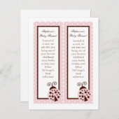 ブックマークピンクのレディバグ2 インビテーションポストカード (正面/裏面)