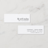 ブックマークモダン | ミニマリストミニブックストアカード スキニー名刺 (正面/裏面)