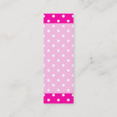 ブックマーク名刺ホットピンク水玉模様 スキニー名刺 (裏面)