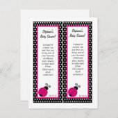 ブックマーク黒い春の時間レディーバグ インビテーションポストカード (正面/裏面)