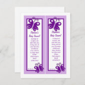 ブックマーク ウェディングドレス 紫 春 蝶 インビテーションポストカード (正面/裏面)