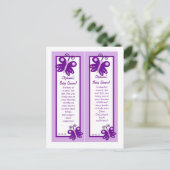 ブックマーク ウェディングドレス 紫 春 蝶 インビテーションポストカード (スタンド正面)