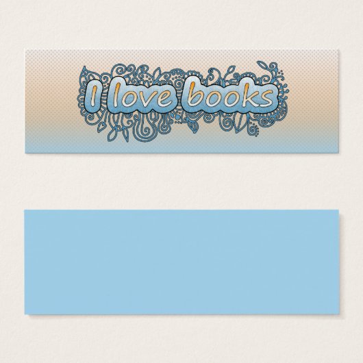 ブックマーク – 青とオレンジのドードル (正面&裏面)