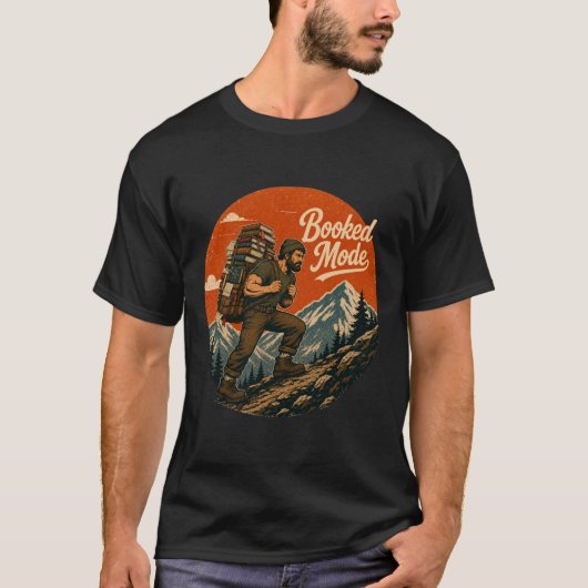 ブックモード ビンテージ 読書 アドベンチャー Tシャツ (正面)