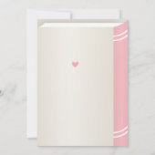 ブックライブラリストーリーブックガールベビーシャワーシックなピンク 招待状 (裏面)