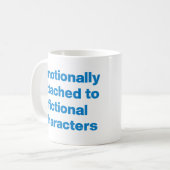 ブックラバーおもしろいズ引用文インブルーモダンタイポグラフィ コーヒーマグカップ (正面左)