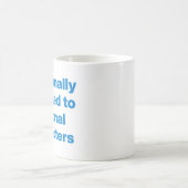 ブックラバーおもしろいズ引用文インブルーモダンタイポグラフィ コーヒーマグカップ (中央)