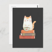 ブックラバーのお気に入りCat & Coffee Mug ポストカード (正面/裏面)