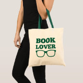 ブックラバーのタイポグラフィ読の眼鏡 トートバッグ (正面(商品))