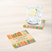 ブックラバーのブライズシャワー | おしゃれで楽しい"新しい章" スクエアペーパーコースター (インサイチュ)