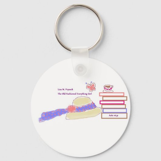 ブックラバーのボタンキーチェーン！ キーホルダー (正面)