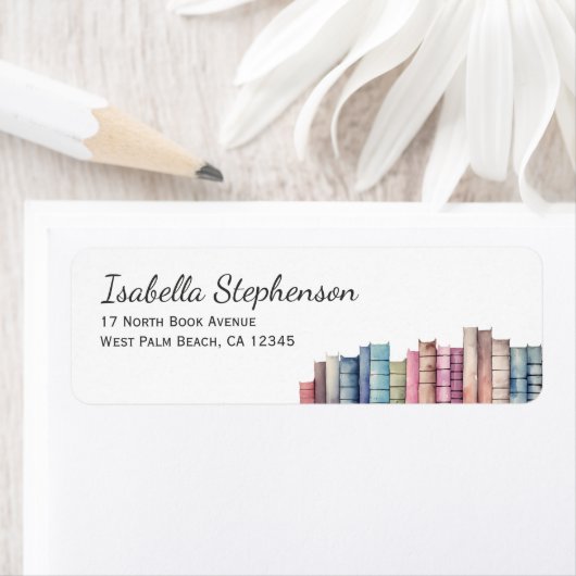 ブックラバーウォーターカラーブック差出人住所 ラベル (インサイチュ)