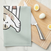 ブックラバーキャットイラストレーション – カール&コージー キッチンタオル (四つ折り)