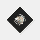 ブックラバーキャットイラストレーション – カール&コージー スタンダードカクテルナプキン (角)