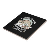 ブックラバーキャットイラストレーション – カール&コージー タイル (側面)