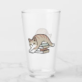 ブックラバーキャットイラストレーション – カール&コージー タンブラーグラス (裏面)