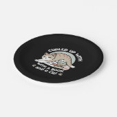 ブックラバーキャットイラストレーション – カール&コージー ペーパープレート (アングル)