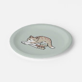 ブックラバーキャットイラストレーション – カール&コージー ペーパープレート (アングル)