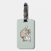 ブックラバーキャットイラストレーション – カール&コージー ラゲッジタグ (裏面縦)
