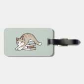 ブックラバーキャットイラストレーション – カール&コージー ラゲッジタグ (裏面横)