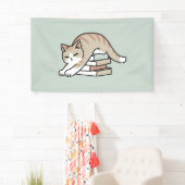 ブックラバーキャットイラストレーション – カール&コージー 横断幕 (インサイチュ)