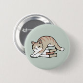 ブックラバーキャットイラストレーション – カール&コージー 缶バッジ (正面&裏面)