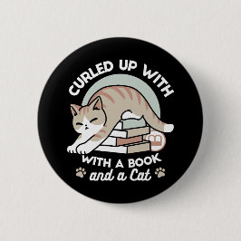 ブックラバーキャットイラストレーション – カール&コージー 缶バッジ