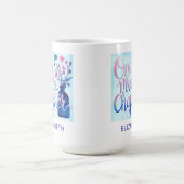 ブックラバーギフトブルー1つ以上チャプターワイルドフラワー コーヒーマグカップ (中央)