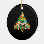 ブックラバークリスマスツリーBookworm Librarian セラミックオーナメント (左)