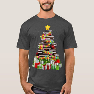 ブックラバークリスマスツリーBookworm Librarian Chris Tシャツ