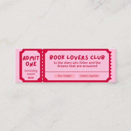 ブックラバーズクラブ – しおり❤️ スキニー名刺 (正面)