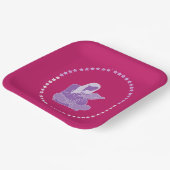 ブックラバーズバースデーパーティラベンダースターフォント ペーパープレート (傾斜あり)