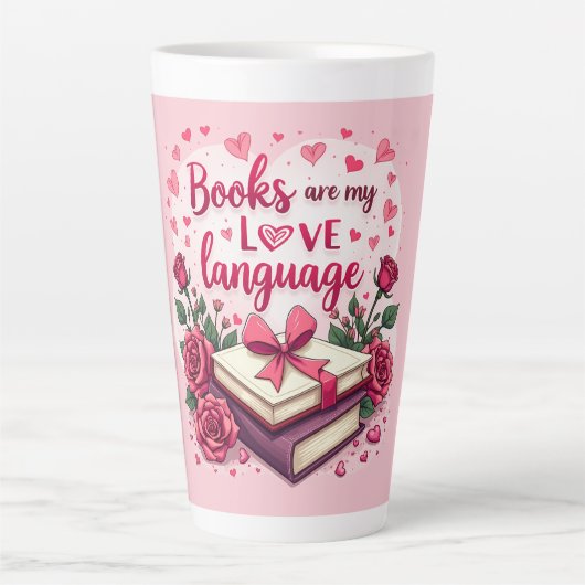 ブックラバーテンバレンタインロマン読ティックの美学 カフェラテマグ (正面)