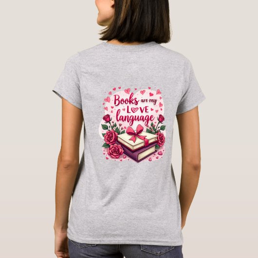 ブックラバーテンバレンタインロマン読ティックの美学 Tシャツ (裏面)