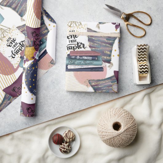 ブックラバーパターン ラッピングペーパー (クラフト)