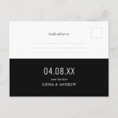 ブックラバーフォトストリップブックマークB&W日付を保存 インビテーションポストカード (裏面)