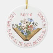 ブックラバーフローラブッ読クの セラミックオーナメント (正面)