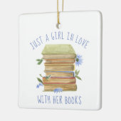 ブックラバーブックスタック花セラミックオーナメント セラミックオーナメント (左)