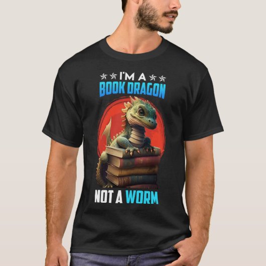 ブックラバーブックドラゴン読ズの友だちbookworm Bo Tシャツ (正面)