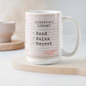 ブックラバーブックブックリッシュブックワームヴィンテージライブラリカード コーヒーマグカップ