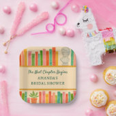 ブックラバーブライダルシャワー | シックなおもしろい「新しいチャプター」 ペーパープレート (パーティー)