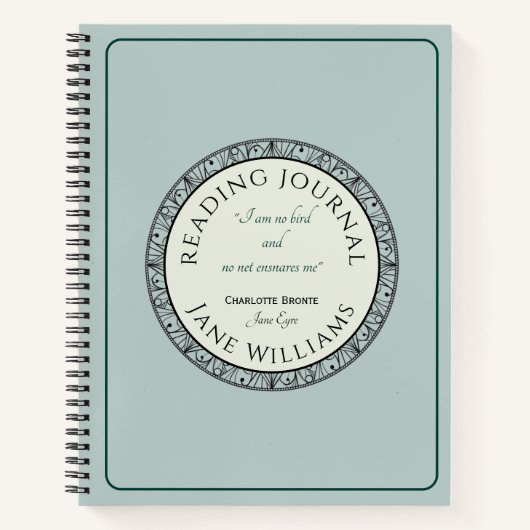 ブックラバーブルーパーソナライズされたズ読ジャーナル ノートブック (正面)