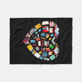 ブックラバーライブラリアン先生ブックブックハートV フリースブランケット (正面(横))