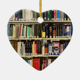 ブックラバーライブラリブッククリスマス セラミックオーナメント