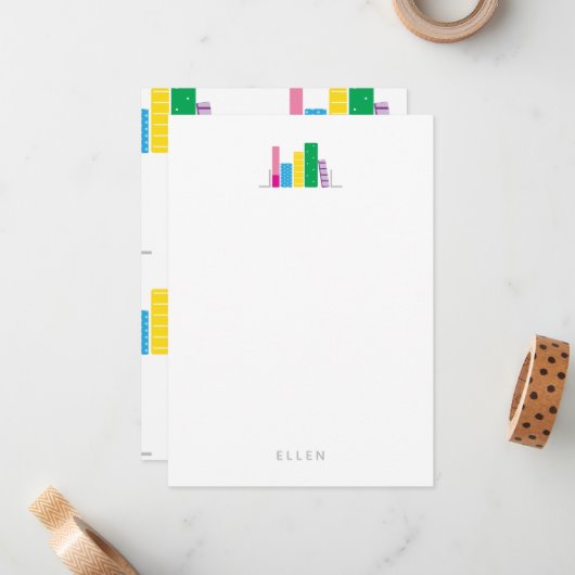 ブックラバー名前をカスタムする ノートカード (正面/裏面インサイチュ)