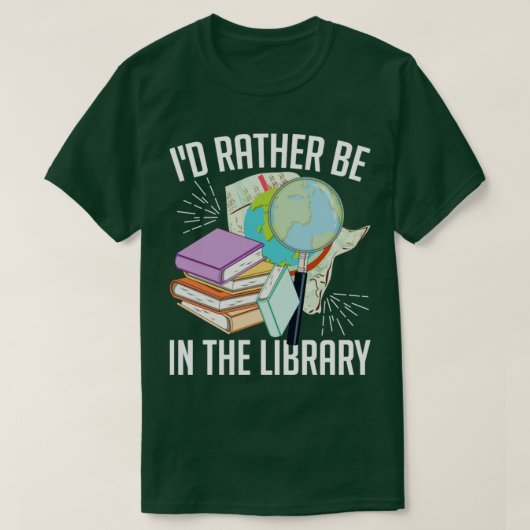 ブックラバー読ズ図書館読み手おもしろい司書 Tシャツ (デザイン正面)